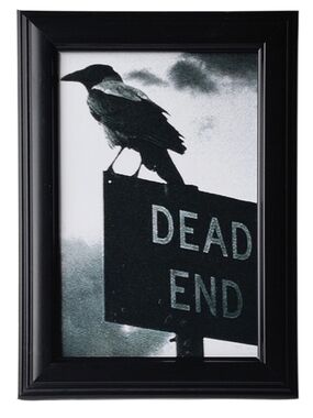 Dead dead Street road framed photo print of black raven on sign gothic Halloween